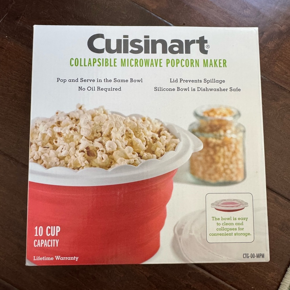 Cuisinart Collapsible Microwave Popcorn Maker new in box never opened